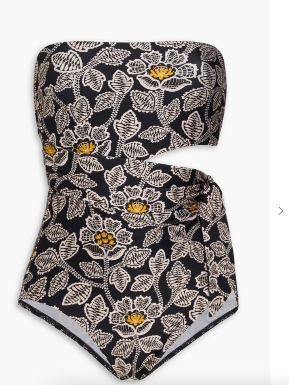 ZIMMERMANN Cutout floral-print bandeau swimsuit